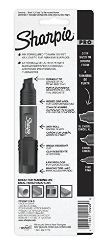 Image of Sharpie Pro Permanent Marker, XL, Chisel Tip, Black Marker (2018347)