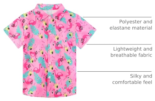 Image of XiaoMoSha Hawaiian Shirts for Boys Button Down Shirt Short Sleeve Shirts Girls Hawaiian Shirt Summer Beach Tops for Kids