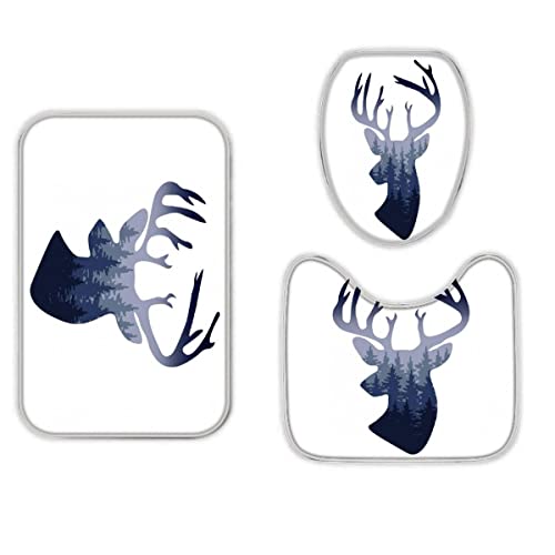 Badematten Set 3D 40x60 REH Badezimmerteppich-Set absorbierend 3-teiliges maschinenwaschbare weich badteppich schnell… – Bild 6