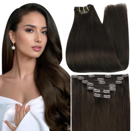 Full Shine Brown Clip in Hair Extensions