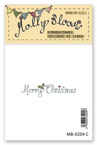 Molly Blooms Rubber Stamp - Merry Christmas (Linear Text)