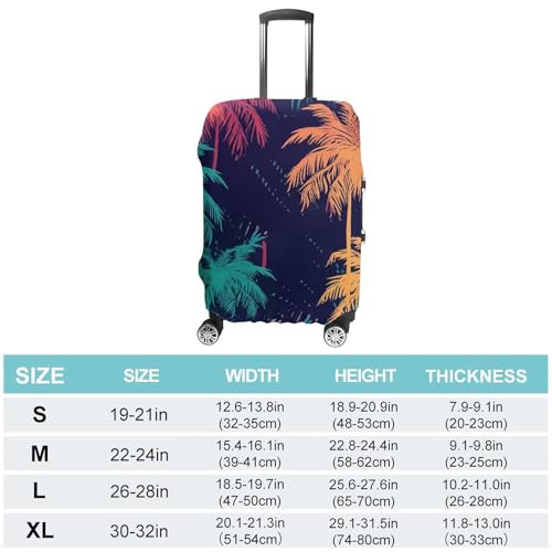 Travel Luggage Cover Suitcase Cover Suitcase Protector Colorful Palm Trees Luggage Covers Washable Baggage Cover Elastic Anti-Scratch Suitcase Case Protector for Adult Personalized Suitcase Covers2