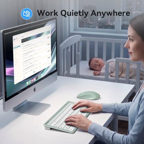 TECKNET Wireless Keyboard and Mouse Combo, Mini Cordless Computer Keyboard and Mouse Set 2.4GHz, Silent Adjustable 1600 DPI, Quiet Click, Lag-Free for Computer, Laptop, PC, Windows, Mac, Chrome OS by TECKNET - Used condition - Image 3