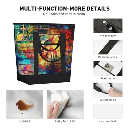 Cute Expression Printed Music Premium Insulated Tote Bag – Heavy-Duty Handles, Perfect For Supermarket Trips, Picnics & Daily Commute4