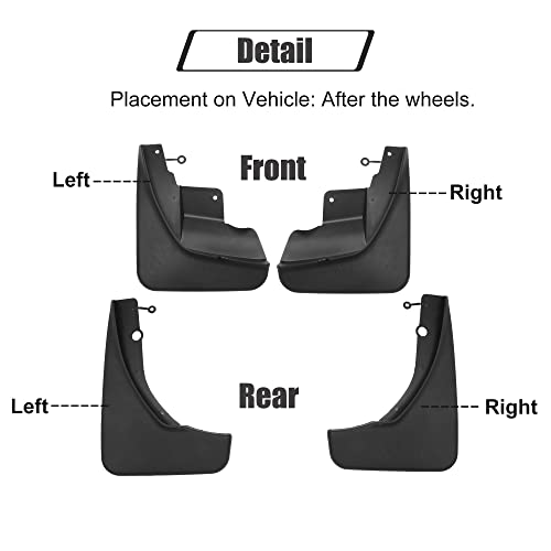 Image of ACROPIX Mud Flaps Splash Guard No-Drill Mudguards Wheels Protection Set Fit for Jeep Grand Cherokee with Hardware - Pack of 16 Black