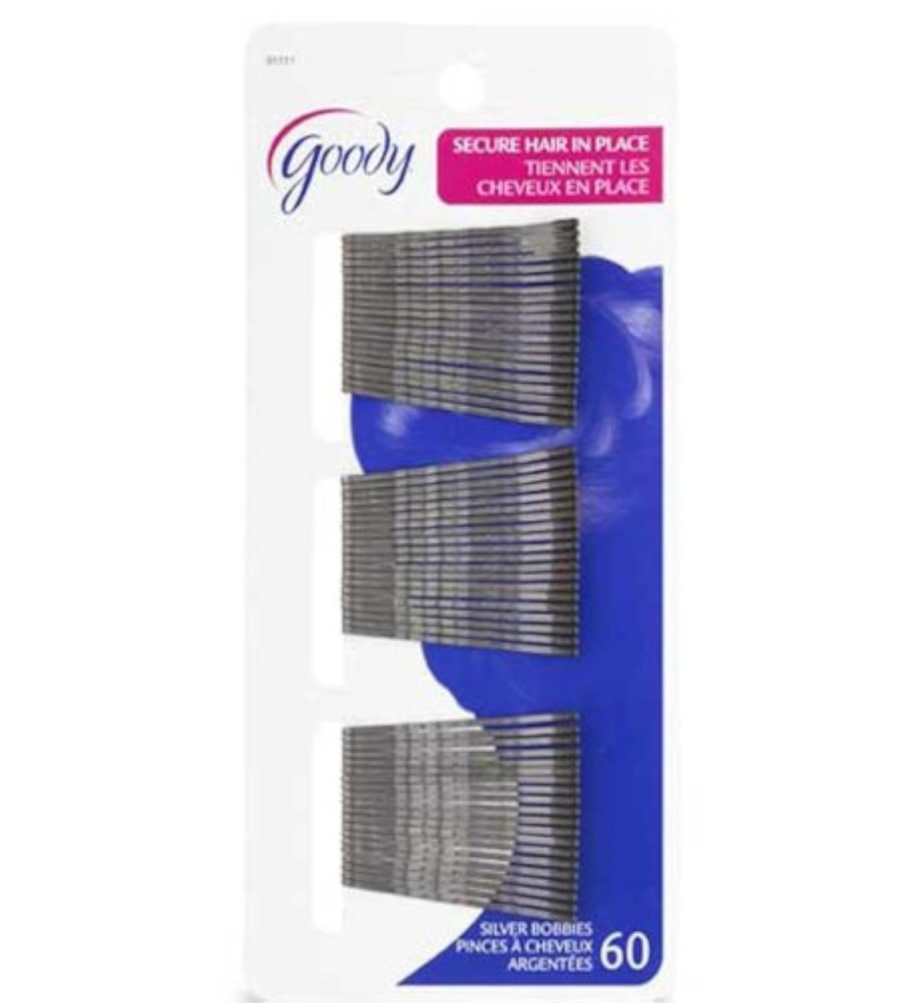 Bobby Pins, Silver, 60 Count