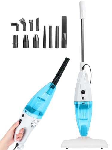 CROWNSHOP 2-in-1 Corded Vacuum Cleaner 1000W Upright Handheld Blue