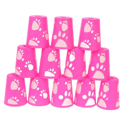 BESTonZON Jeu de Gobelets Empilables en Plastique 12pcs pour Parties et Compétitions, Facile à Nettoyer Transporter, Design Unique et Créatif