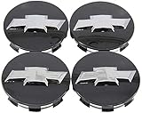 YOJOHUA 3.25 Inch Wheel Center Hub Caps for 2005-2013 Chevy, Chrome Center Cap Emblem for 18 20 22 Inch Chevy Surburban Silverado Tahoe Avalanche Wheels 9596403 4PCS (Black)