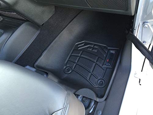 Front & Second Row Black Sure-Fit Floor Mats For 2018 Jeep Wrangler Unlimited Jk (Excl. Jl) #TOP2
