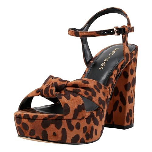 Marc Fisher Women's Deren Heeled Sandal, Leopard 200, 8.5