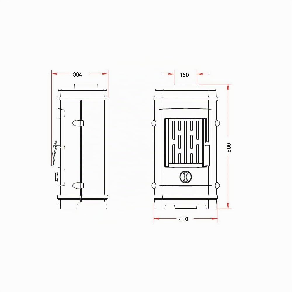 Invicta - Stufa a legna in ghisa Remilly, 7 kW, superficie di riscaldamento da 40 a 85 m², flamme verte, 7 stelle
