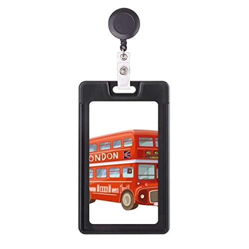 Étui à badge rétractable bus londonien évite la perte de pass bureau