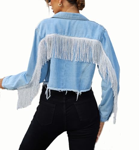 Amazon.com: Zeagoo Women Denim Jacket Casual Long Sleeve