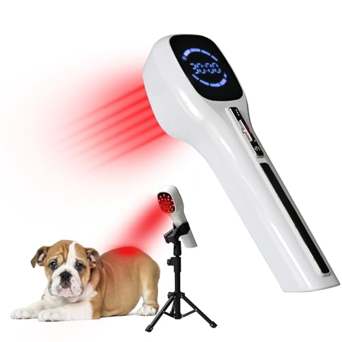 Image of Cold Therapy for Dogs - Infrared Red Light Therapy Device with Adjustable Stand, 4X808 nm &14 x650nm Therapy Device for Pain Relief Arthritis, Spinal and Promote Blood Circulation