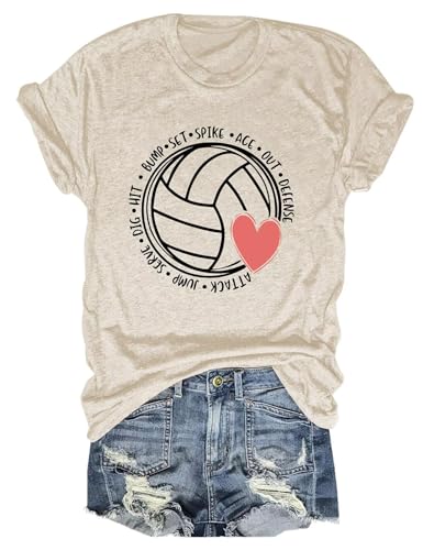 Mihvhyrt Women's Volleyball Shirt Coach Mom Game Day Tee