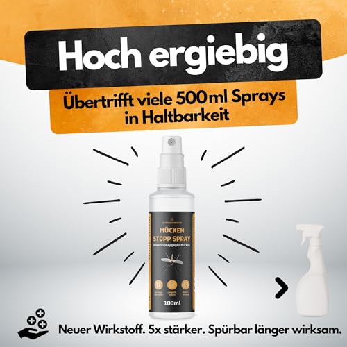 Mücken Stopp Spray – 100 ml – Mückenspray für Wohnung & Oberflächen - Hoch konzentriert – LANGZEITWIRKUNG – Für Innen & Außen – Anti Mückenspray – Mückenabwehr – Mücken bekämpfen – Mückenschutz Spray