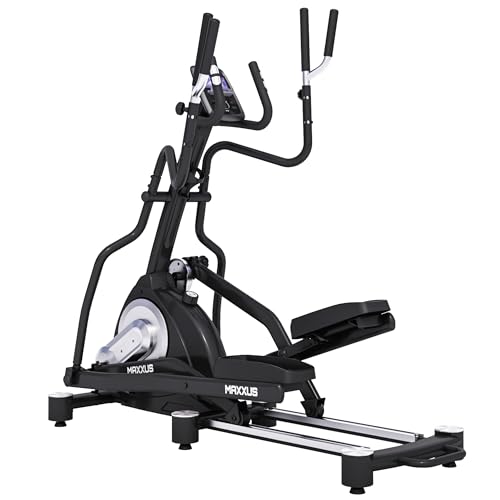 MAXXUS Crosstrainer CX 7.5 - Verstellbar, 25 kg Schwungmasse, 12 Programme, 16 Widerstandsstufen, Magnetbremssystem, 160kg, Flaschenhalter, Handpulssensoren - Ellipsentrainer, Heimtrainer für Zuhause