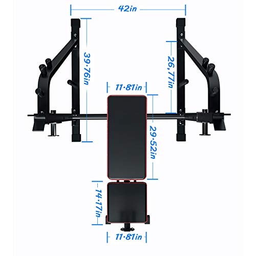 Adjustable Weight Bench, Foldable Fitness Weight Bench with Squat Rack, Leg Extension, Preacher Curl, Multifunctional Workout Station Weight Bench for Home Gym, Bench Press, Excluding Barbell