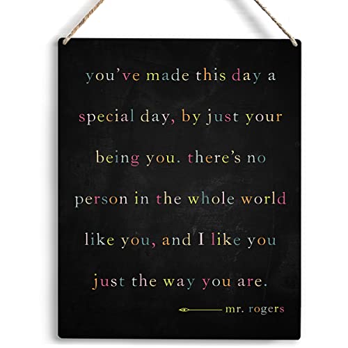 Inspirational Wall Art I Like You Just The Way You Are Wooden Hanging Sign Mr-Rogers Sign...