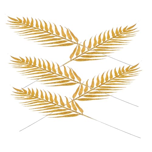 Alipis 5 Piezas Adorno Colgante De Hojas Espolvoreadas De Hojas para Manualidades Hoja Artificial con Brillo Dorado Spray para Arbol De Navidad Palmas Falsas Golden El Plastico
