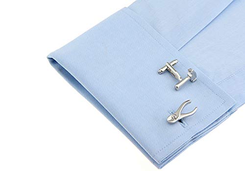 Set de mancornas para hombre Daesar plateadas miniatura 2