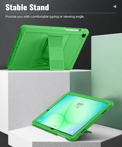Image of MoKo Shockproof Case Fit Samsung Galaxy Tab A11+ Plus / A9+ 11 Inch | Full Body Rugged Stand Back Cover with Built-in Screen Protector for Galaxy Tab A11+ / A9+ Tablet, Forest Green