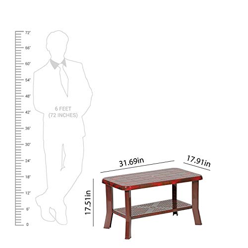 Image of Cello Oasis Coffee Table /Tea Table /Teapoy for living room, Home, Drawing Room, Outdoor| 3 Year Warranty | Rosewood Colour