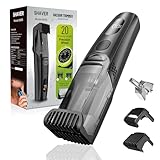 kurtmark Vacuum Beard Trimmer for Men, Rechargeable Electric Mens Beard Trimmer with Adjustable Length Comb (1-20mm), Cordless Mustache Trimmer for Men with Built-in Vacuum for Facial, Sideburns