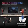 PEGZONE 3PCS Modular Headphone and Controller Holder for Game, Clamp-on Pegboard, Rotatable Controller Stand with Cable Hooks, Gaming Accessories, 3Pcs Pegboard, Black