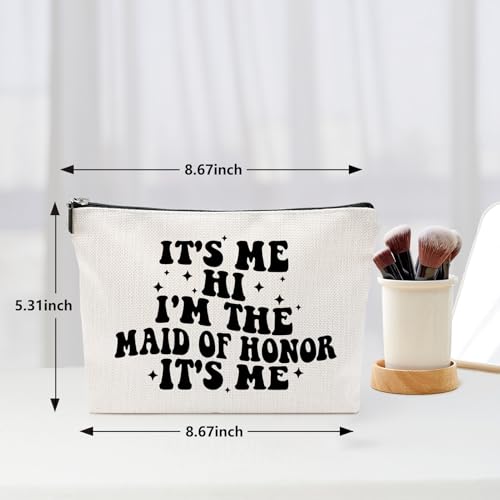 It's Me I'm the Maid of Honor It's Me, Gift for Bridesmaid,Bachelorette Party Wedding Gifts for Besties Friends Makeup Bag Purse Cosmetic Bag for Women3
