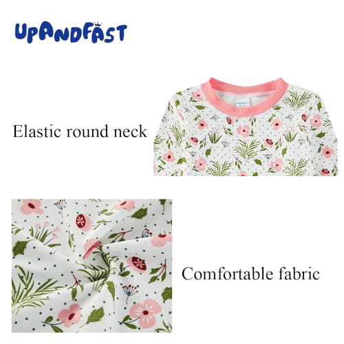 Image of upandfast Girls Rash Guard Set Long Sleeve Two Piece Swimsuit with UPF 50+ Sun Protection for Girls 3-8 Years