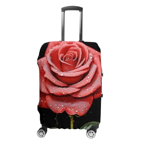 Travel Luggage Cover Elastic Suitcase Protector Anti-Scratch Washable Beauttiful Rose Luggage Sleeve Tsa Approved Carry on Covers Baggage Cover Fits 18-32 Inch Luggages