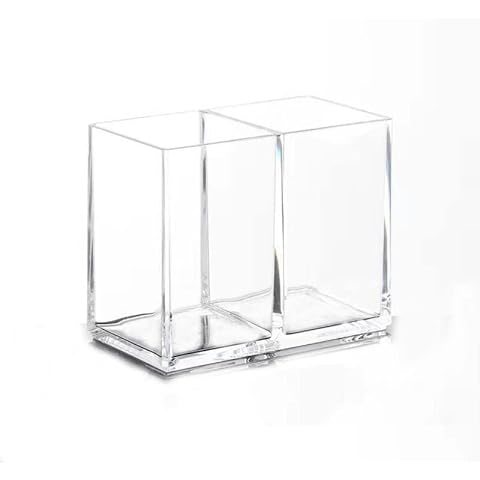 DECORANY Acrylic 4×4×5 Inch Transparent Makeup Brush Storage Container Cover