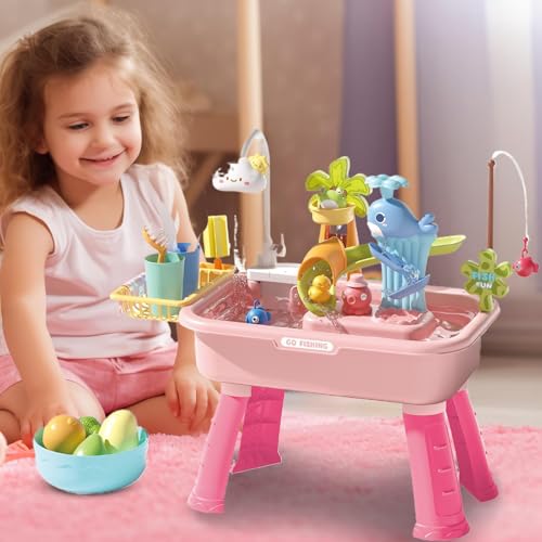 Table d'eau pour enfants avec robinet électrique et lavabo multifonction