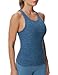 THE GYM PEOPLE Women's Racerback Workout Tank Tops Slim Fit Soft Sleeveless Yoga Shirts Blue Heather