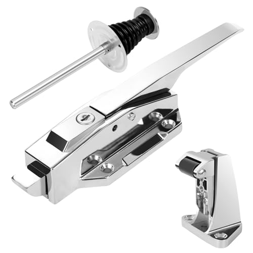 Axiqunel Begehbarer Kühler-Türgriff, begehbare Gefrierschrank-Türriegel, robustes Set mit Schlüssel und massiver Metall-Schubstange, versetzt, 1,27 cm (1,27 cm) (versetzt) und 15 cm massiver