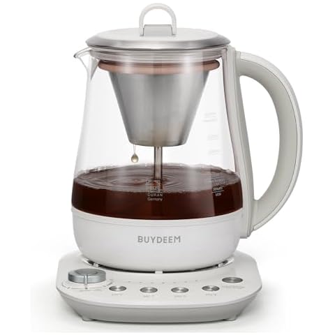 BUYDEEM K156 Tea Maker, Electric Kettle for Coffee and Tea Brewer with 6 Flavor Controls, 4 Temperature Settings, 8 Hours Keep Warm, 1.5L Cover