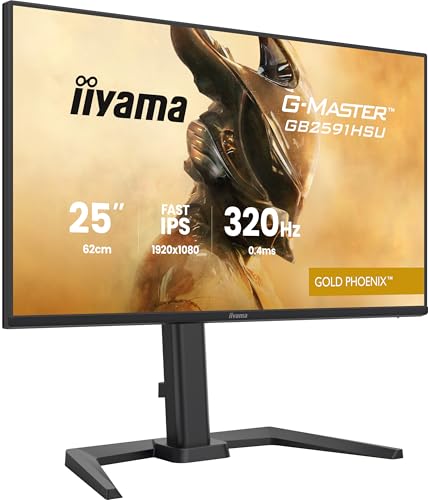 iiyama G-Master Gold Phoenix GB2591HSU-B1 62,2cm, 24,5 Fast IPS LED Gaming Monitor Full HD HDMI DP USB3.2 USB-C 0.4ms 320Hz G-SYNC HDR10 Höhenverstellung Pivot schwarz