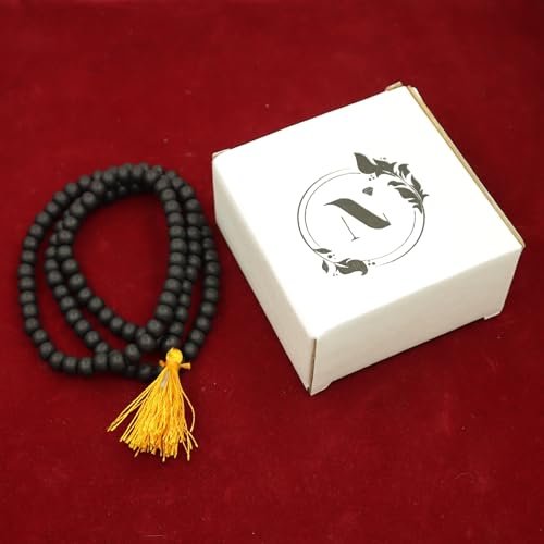 Image of Njels Karungali Mala 108 Beads Necklace | Karungali Wood Chain for Men | Black Beads Mala for Protection, Meditation, Spiritual Wear