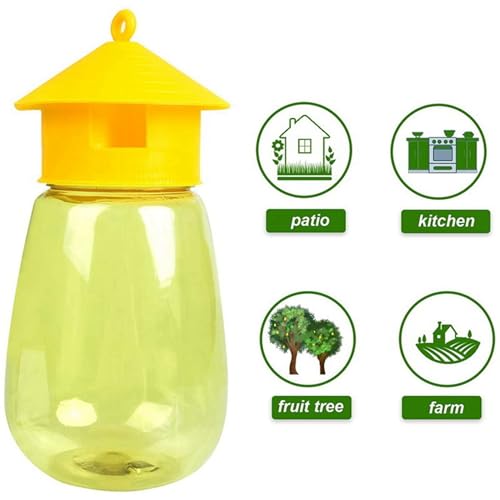 Trampas para moscas reutilizables en pack de 6 atrapamoscas exterior e interior 6