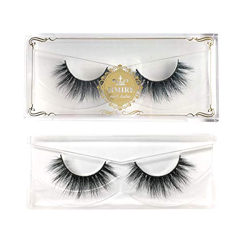JIMIRE 3D Mink Lashes Wispy Volume False Lashes 100% Siberian Mink Fur Eyelashes 1 Pair