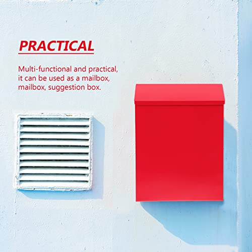 Happyyami Home Decor Wall Mount Locking Mailbox Metal Suggestion Box Key Drop Box Collection Box Donation Box Ballot Box Business Parcel Box Package Case For Rural Home Office Decor #TOP1