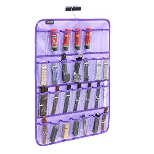 Anzorg Lila Uhrenarmband-Organizer mit 28 Taschen