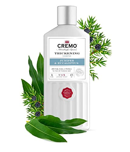 Cremo Barber Grade Juniper & Eucalyptus Thickening Formula For Fine Or Thinning Hair, Eucalyptus, Juniper, Eucalyptus, 16 Fl Oz (2-Pack) #TOP4
