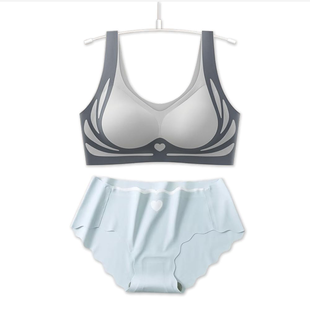 Women’s Seamless Heart Accent Bra & Panty Set | Soft Stretch, Wire-Free Comfort, Full Coverage | No Marks, No Show Under Clothes-image-33