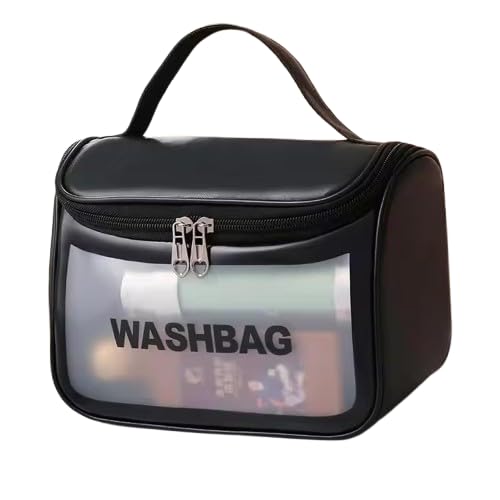 Wash Bag D Shape Hanging Clear Toiletry Carry Pouch, Cosmetics Bags,Waterproof Toiletry Travel Bag for Men and Women, Cosmetic Bag, Toiletry Wash Storage Bag(Multi) (Balck)-image-6