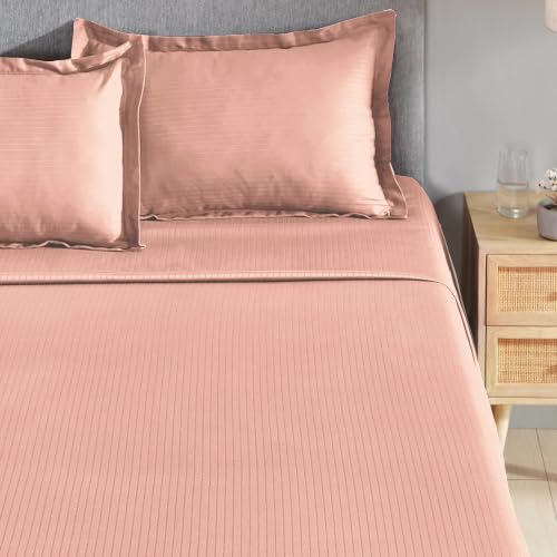 Image of myTrident Bedsheet for Double Bed King Size | 108 inch x 108 inch | Papaya