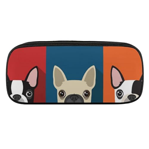 ペンケース 筆箱 大容量 軽量 癒し系 かわいい 犬 カラー フレンチドッグ 筆入れ ふでばこ ペンポーチ 多機能 コンパクト シンプル おしゃれ 中小学生 高校生 女の子 男の子