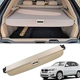 Marretoo for BMW X5 E70 2007-2018 Cargo Cover 2017 2018 for BMW X5 Accessories Upgrade Version Beige Retractable Trunk Cover Security Shield Shade (Beige)